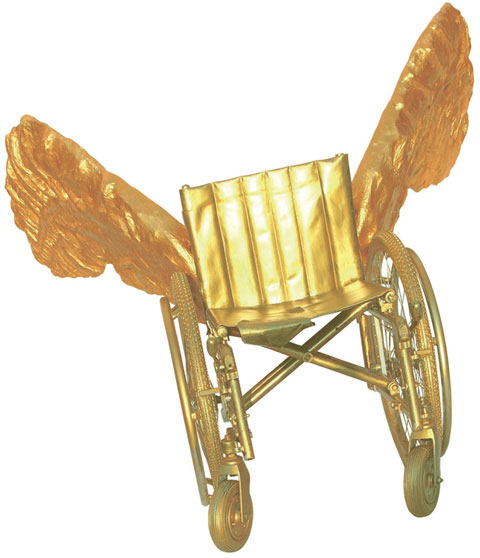 Rollstuhl mit Flügeln